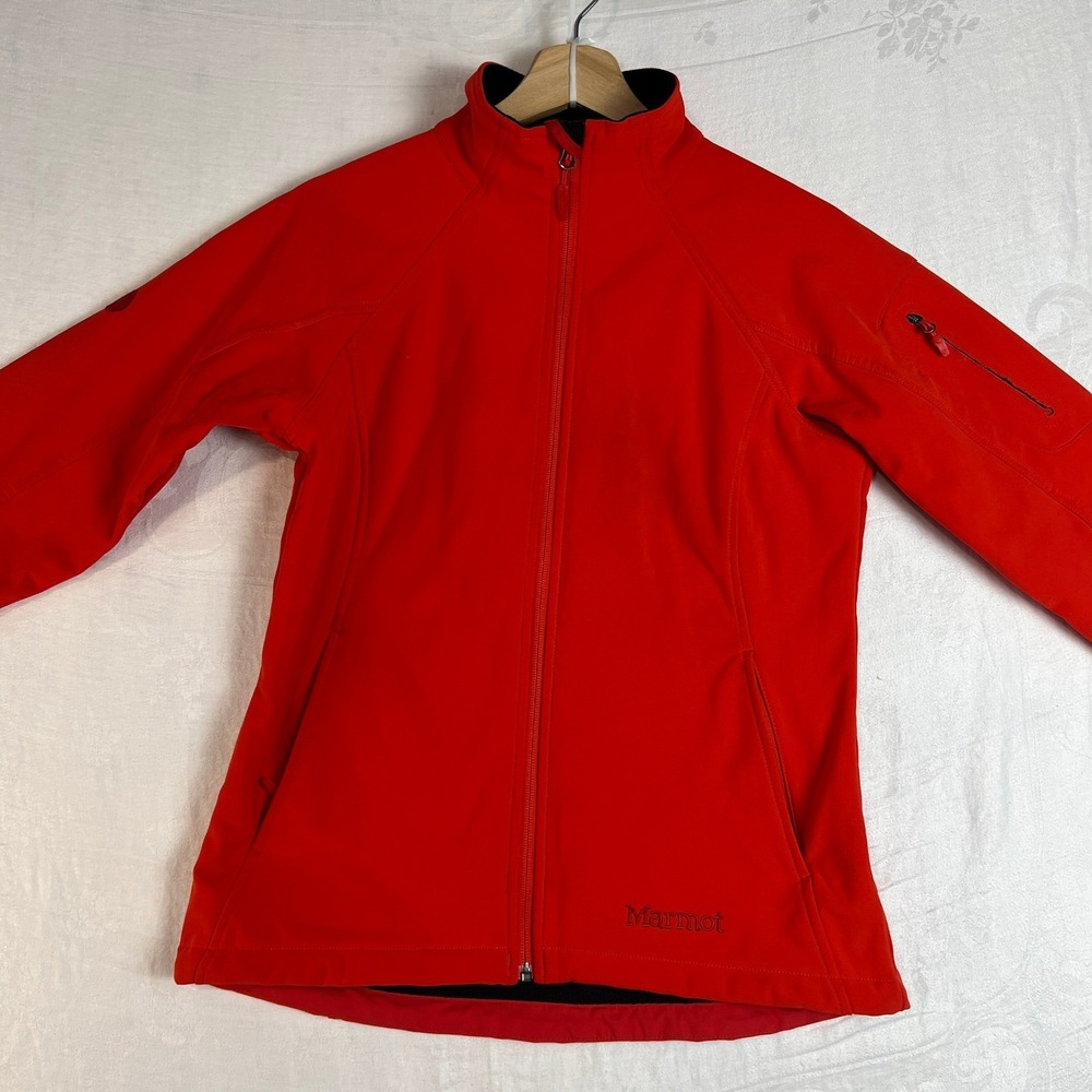 Marmot Jacket Womens Small Red Full Zip Softshell Outdoor Activewear Coat Warmth